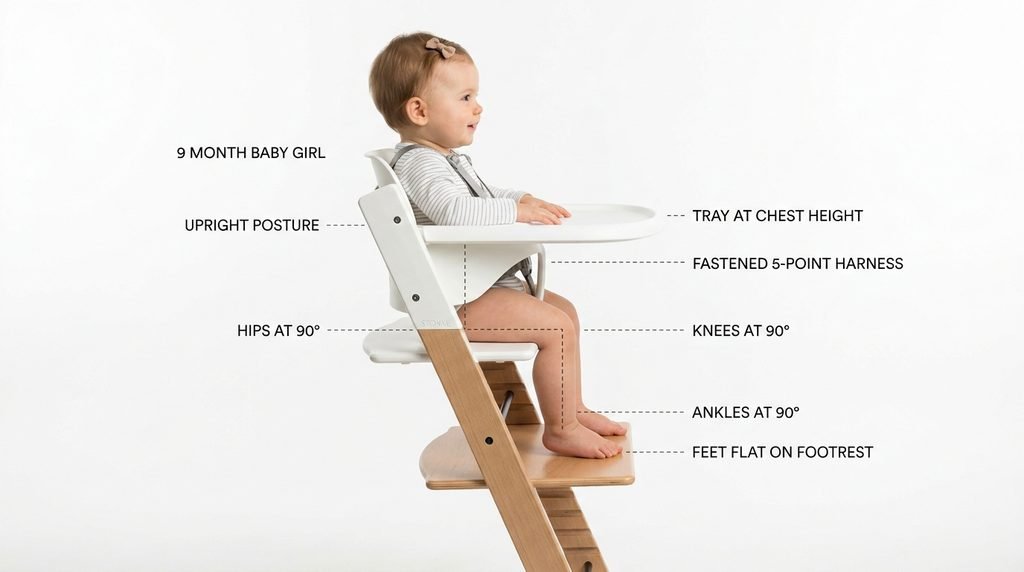 "safe high chair posture for when do babies start using high chairs