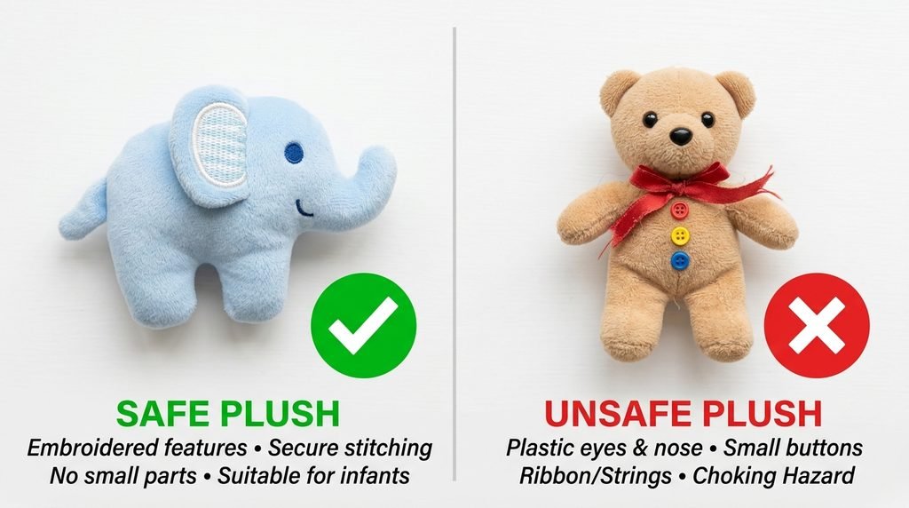 safe and unsafe stuffed animals for baby sleep