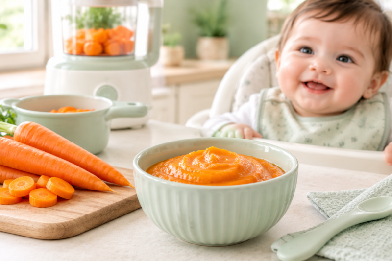 How to Make Carrot Puree for Baby