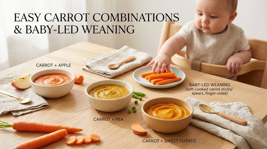 Easy Carrot Combinations and Baby-Led Weaning